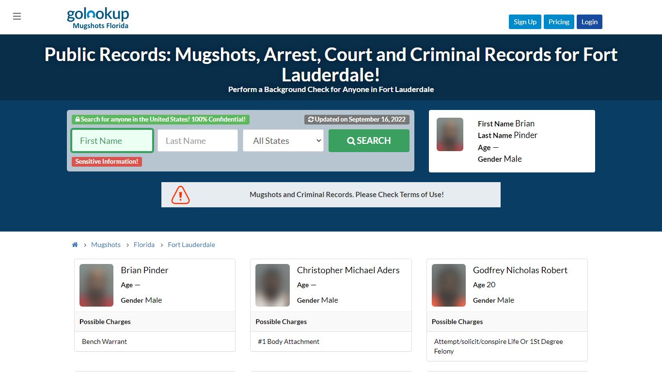 Mugshots Fort Lauderdale, Arrest Records Fort Lauderdale - GoLookUp